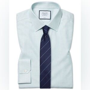 Super slim fit non-iron dash weave green shirt
15 1/2 Collar 34 Sleeve